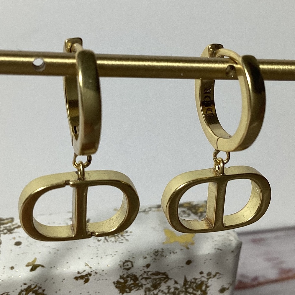 Dior Gold Hoop Earrings